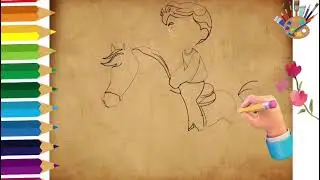 How to Draw a Boy Riding a Horse Easy Step by Step Drawing a Galloping Horse with Rider! #drawing