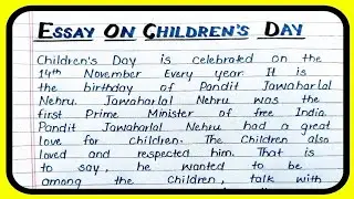 Essay on Children's day, Children's day 14 November celebration, Birthday of Pandit Jawaharlal Nehru
