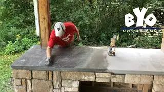 BYO Outdoor Fireplace - Concrete Countertops