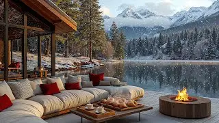 Stress Relief With Relaxing Jazz Instrumental | Smooth Jazz In Lakeside Cabin Ambience For Relax