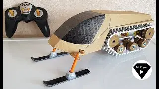 How to make a snowmobile from cardboard on the radio control?