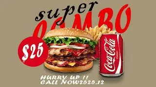 Burger Combo pack advertisement|| Easy motion graphics || After effects || Beginner tutorial.......