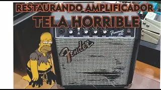 restaurando tela de parlante fender (grill cloth)