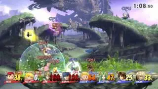 Super Smash Bros Wii U 8-Player Team Battle Link & Marth vs. Pit & Shulk
