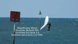 Wellington Point Qld Solo wingfoil with a short visit from BoardCrazy Simon