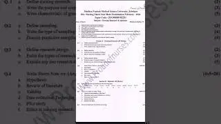 Nursing research and statistics b.sc 3rd year previous year question papers🏷️ |Nursescopes 7M #mpmsu