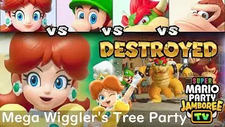 Super Mario Party Jamboree TV Daisy vs Luigi vs Bowser vs Donkey Kong in Mega Wiggler's Tree Party