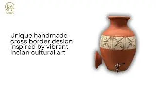Mittify Red Clay Water Pot With Cross Border Design with Metal Tap and lid #mittify