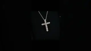 Sterling Silver Cross Pendant &ndash; Round Cut Cubic Zirconia Simulated Diamond Necklace