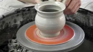Making a clay pottery honey pot / mustard pot and lid on the wheel demo ingleton pottery  how to