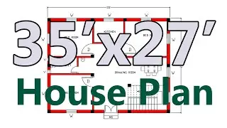 35'x27' House Plan || 945 Sq Ft 3 Bedroom House Plan 2021 ||