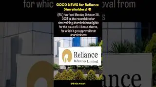 🤩Bonus for Reliance investors! #stocks #relaince #bonus #trading #adani #stockmarket #investing