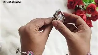 How to make latest design fabric earrings & matching ring 💍😍 कोई भी कपड़े से बनाइये घर पर ही earring