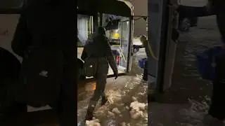 Rain is causing problems in Norway 🌧️🚌 #volvo #bus #winter