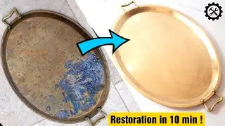 Vintage Brass Tray Restoration , Made In Russian 🇷🇺