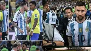 ARGENTINA AND BRAZIL FANS Fight IN THE STAND 🤯🤯🧐 | MESSI FIGHT WITH RODRYGO GOES DURING THE MATCH 🥵🤯