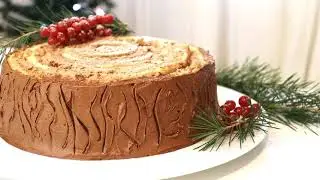 Christmas Keto Chocolate Roll Cake  | Low Carb | Sugar Free | Gluten Free