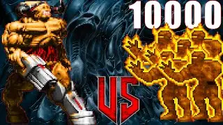 Cyberdemon vs 10000 Nitrogolems - DOOM vs HERETIC Monster Infighting - Crossover Boss Battles