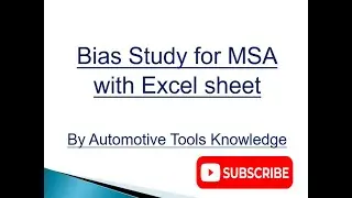 Bias Acceptance in MSA - Bias Study in Hindi as per MSA Manual, Free Excel sheet in Description..