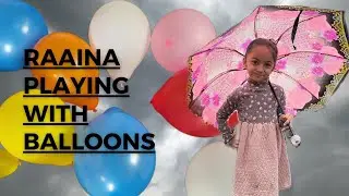 Out Door Fun In Rain With Umbrella And Colorful Balloons  Raaina Kiswah Show