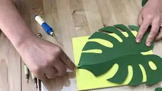 Paper leaves sculpturing Monstera paper leaves/how to make monstera paper leaf/PDF SVG leaf template