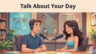 Beginner English Listening Funny Podcast Dialogue on How to Talk About Your Day