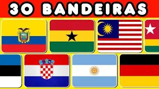 QUIZ DE BANDEIRAS: Consegue Adivinhar 30 Bandeiras dos Países? 🚩 Quiz de Bandeiras e Geografia