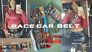easy race car belt tutorial + mini vlog, hot wheels belt*pinterest trends*