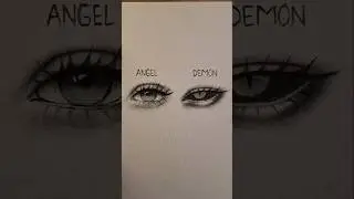Drawing Angel eyes and Demon eyes ✨️ #drawing #tutorial #eyes #howtodraw #shorts #art