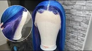WATCH ME DYE THIS WIG INDIGO BLUE, SKY BLUE AND LAVENDER