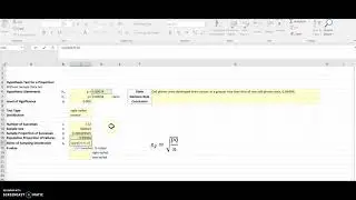 Hypothesis Test for a Proportion in Excel