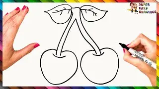 How To Draw Cherries Step By Step 🍒 Cherries Drawing Easy