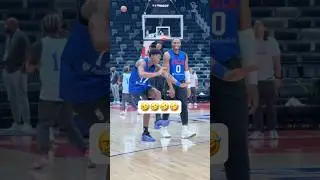 Tyrese & VJ having fun in 76ers Abu Dhabi Games practice 🤣🕺