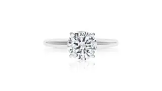 Round Cut Solitaire Diamond Engagement Ring in 14K White Gold