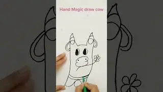 Hand Magic Drawing Cow 🐄 | Easy Cow Drawing for Kids | Hand Trick Art Step by Step