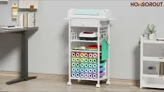 Homsorout Installation-Craft Cart and Organizer Table Compatible with Cricut-B0D3BQ5YDK