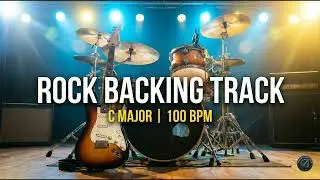 Rock Backing Track in C Major | 100 BPM | Dynamic Drums & Clean Guitar