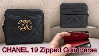 UNBOXING: NEW CHANEL 19 Zipped Coin Purse / see inside!!