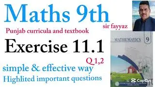 Maths class 9th | exercise 11.1 | Q 1-2  | ex 11.1 | mathematics 9 | 9th | unit 11
