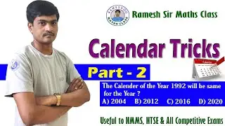 Calendar Problem Tricks Part-2 I Reasoning Tricks in Telugu I క్యాలండర్ సమస్యలు I Ramesh Sir Maths