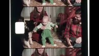 John Jr and Joy Hayward Play with Baby Jonathan and Black Collie in Reedley Home, Jonathan's Bedroom