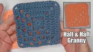 How to Crochet a Half Solid Half Classic Granny square