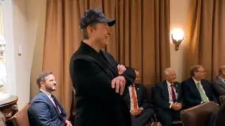 Elon Musk participates in President Donald Trump's first cabinet meeting