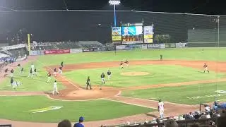 Myrtle Beach Pelicans hit by pitch strikeout ends game 