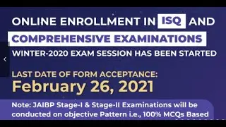 JAIBP 2021 objective examination guide l JAIBP, AIBP, ISQ examinations by IBP Pakistan