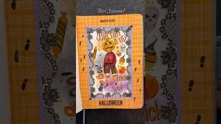 ASMR journal Halloween👻🎃🍭🍬🐈&zwj;⬛🌕👣|#asmr #journal #scrapbooking #halloween #diy #art #fypシ #bujo