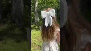 Бант на заколке-&laquo;автомат&raquo; #crochet #handmade #knitting #bow #new #school