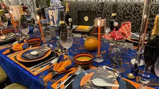 FATHERS DAY 2022. BLUE/ ORANGE/BLACK TABLESCAPE #fathersday #blueorangeblack #tablescape