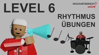 Rhythmusübungen Level 6 Sechzehntel-, Achtel-, Viertel-, halbe und ganze Noten - Gehörbildung