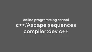 Escape sequences in c++ using dev c++